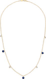 Mindi Mond Ceylon Sapphire & Diamond Tinsel Necklace