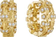 Hueb Amazonia Palha Diamond Huggie Hoop Earrings