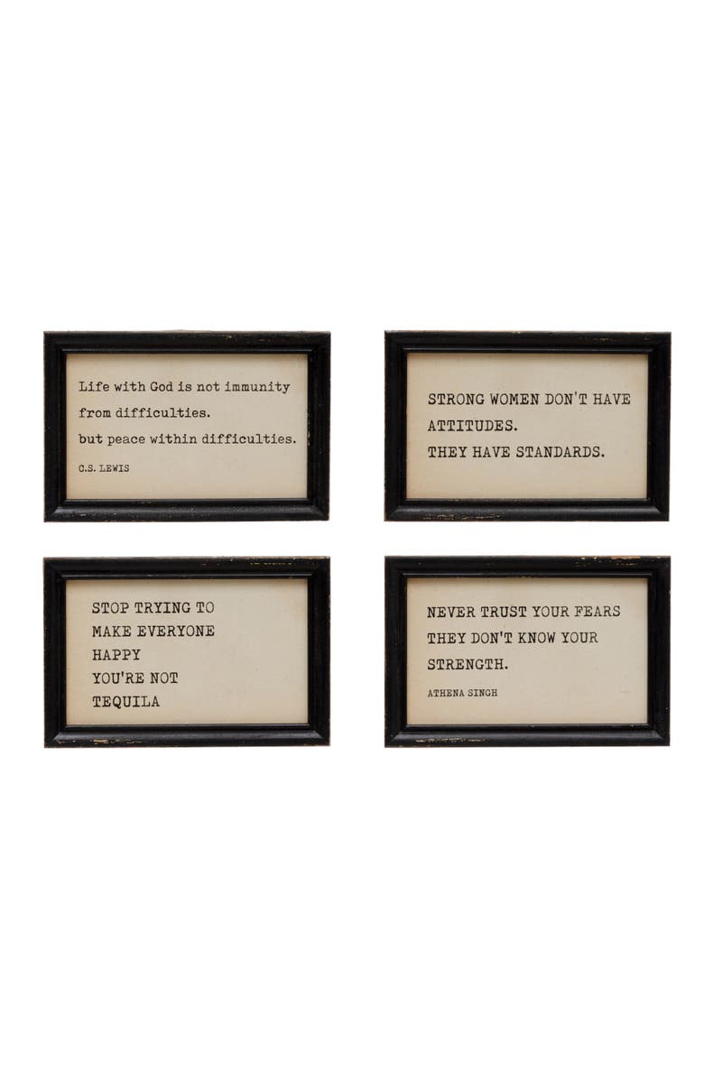 Storied Home Table Frames with Inspirational Quotes, Main, color, Cream