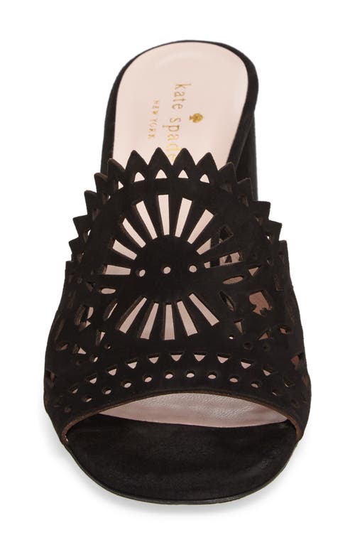 Kate Spade New York Delgado Suede Cutout High Heel Slide Sandals In Black