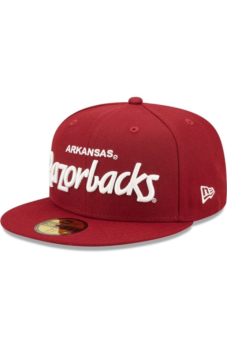 New Era Men's New Era Cardinal Arkansas Razorbacks Griswold 59FIFTY Fitted Hat, Main, color,