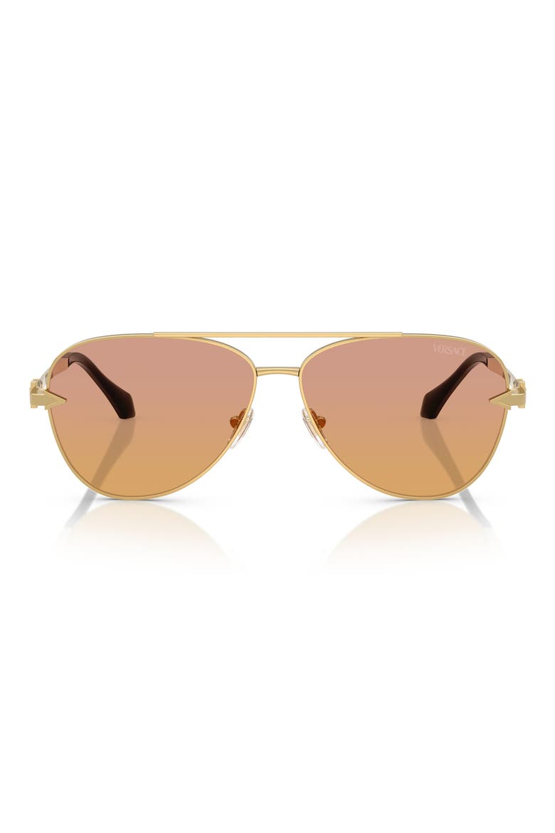 61mm Pilot Sunglasses, Main, color, 1002EL61 GOLD