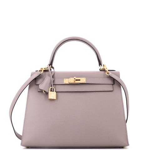 Kelly Handbag Grey Epsom with Gold Hardware 28