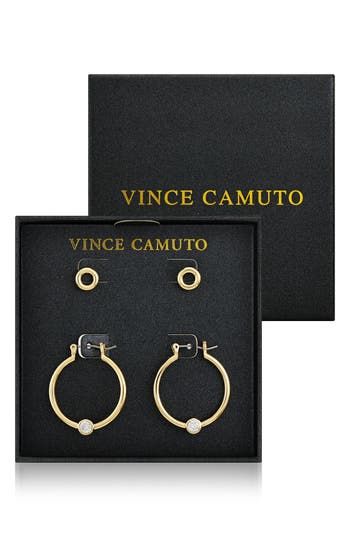 Vince Camuto Set Of 2 Assorted Earrings In Gold