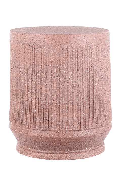 Kline 17.5" Mid-Century Modern Brutalist Indoor/Outdoor Accent Table