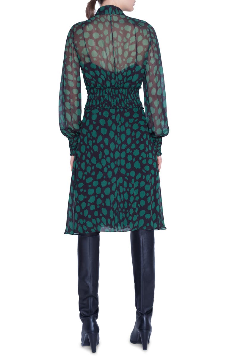 Akris punto Animal Dot Print Long Sleeve Dress, Alternate, color, 