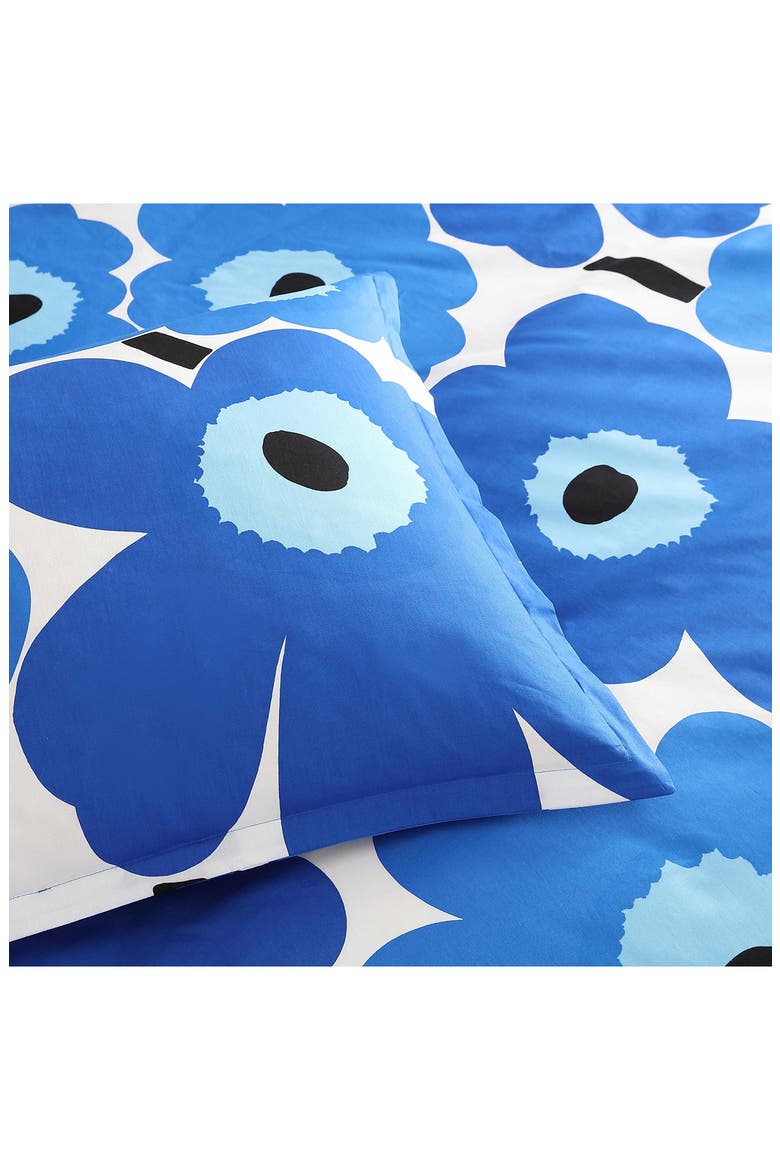 Unikko Duvet Cover & Shams Set, Alternate, color, OPEN BRIGHT BLUE