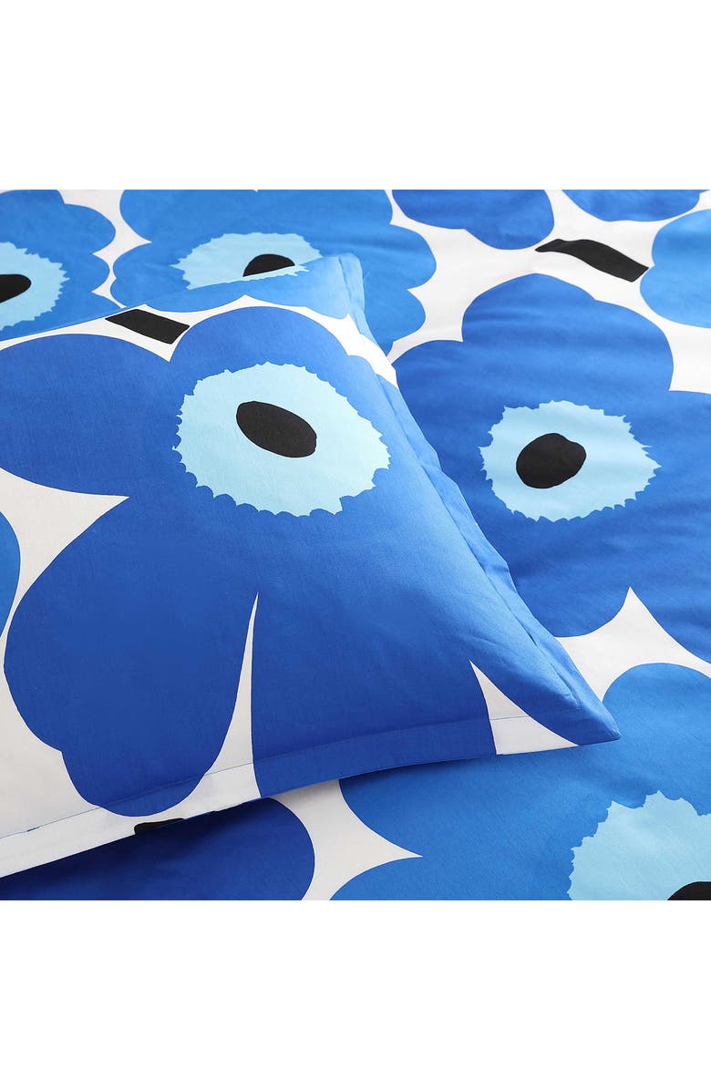 Marimekko Unikko Duvet Cover & Shams Set, Alternate, color, Open Bright Blue