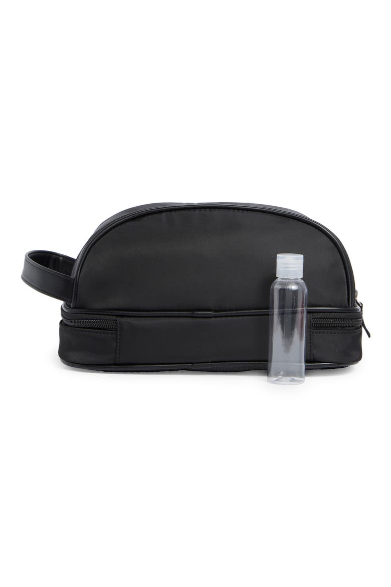 Drop Bottom Zip Top Dopp Kit, Alternate, color, BLACK
