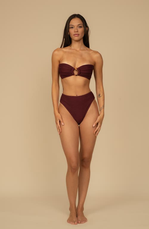Montce Paula High Leg High Waist Bikini Bottoms In Brown