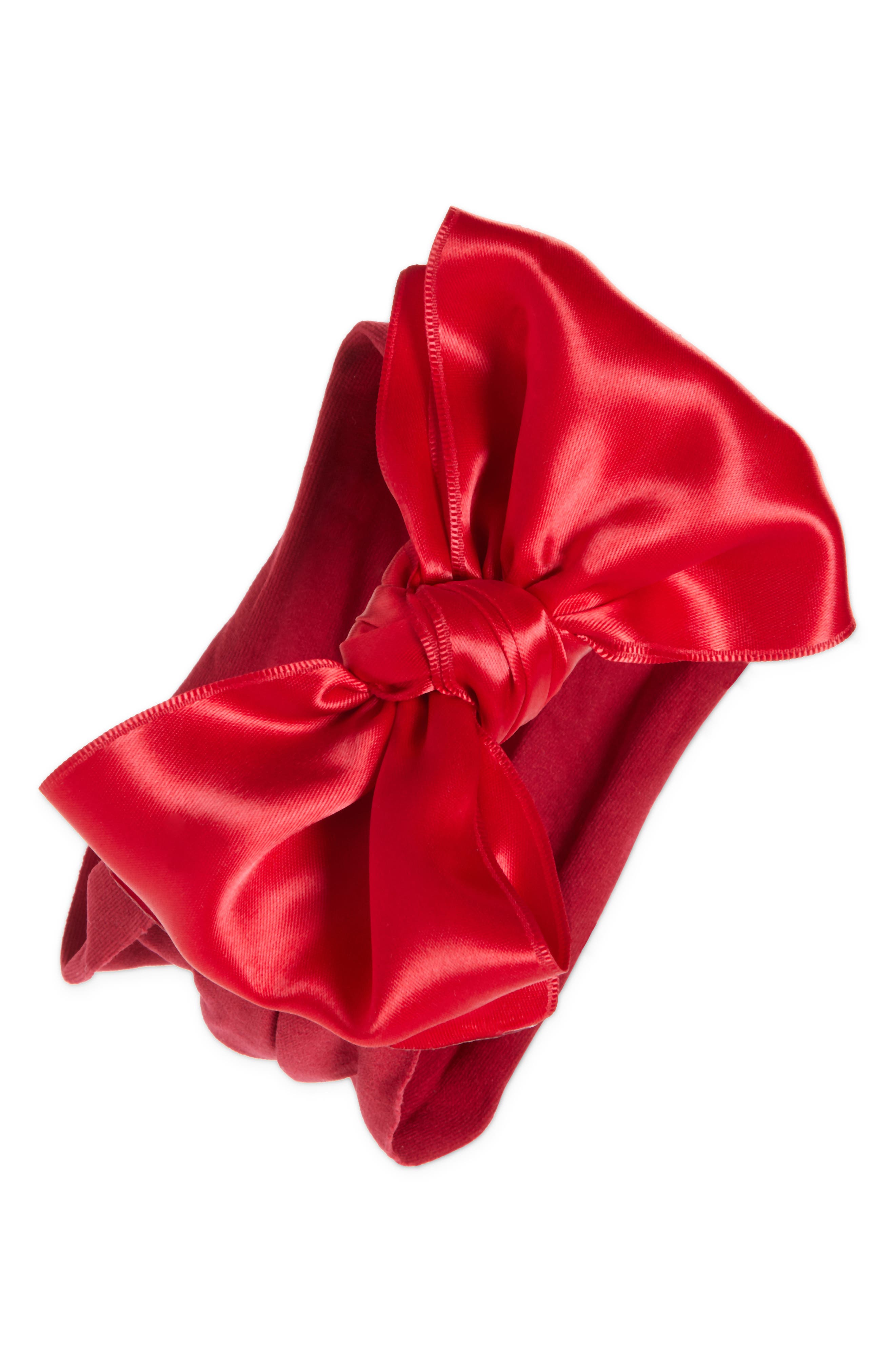 Baby Bling Satin Fab-Bow-Lous Headband in Ruby 