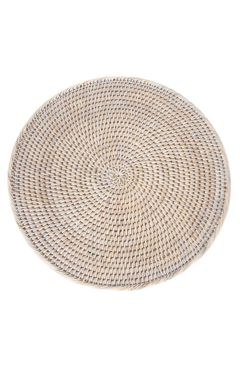 Artifacts Trading Company<sup>™</sup> Artifacts Rattan Round Placemat, Main, color, White Wash