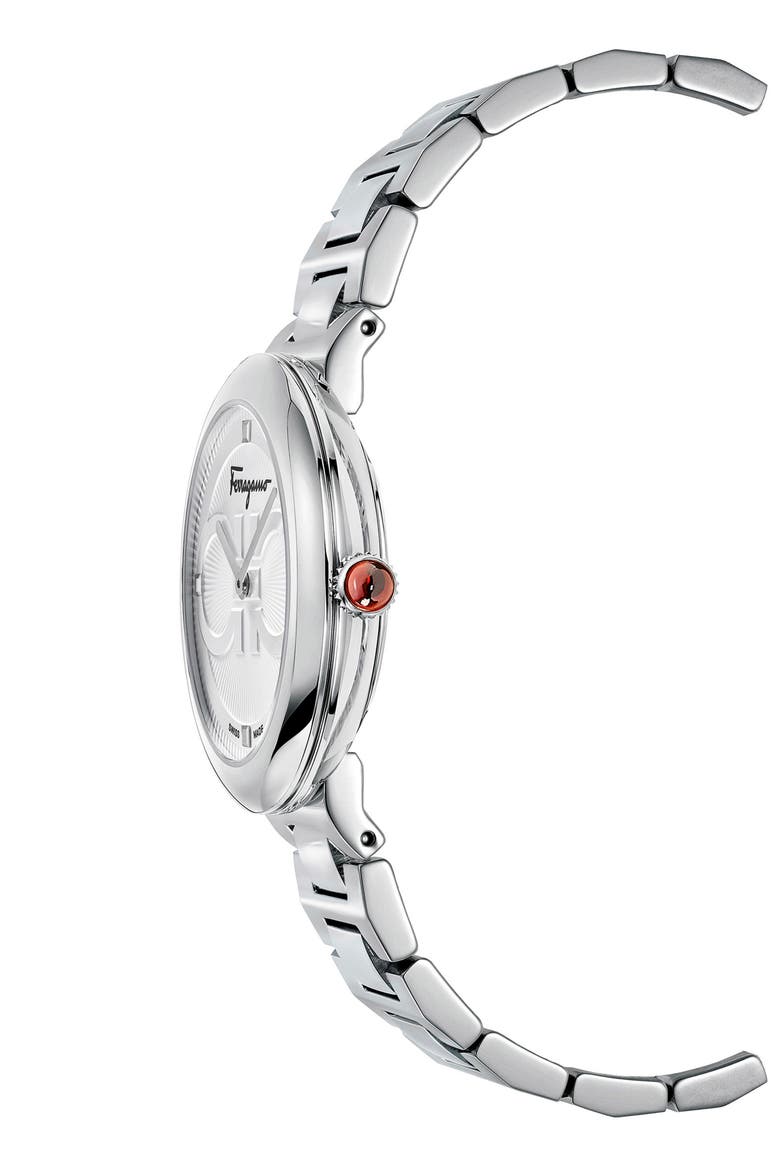 Salvatore Ferragamo Chic Bracelet Watch, 32mm, Alternate, color, SILVER