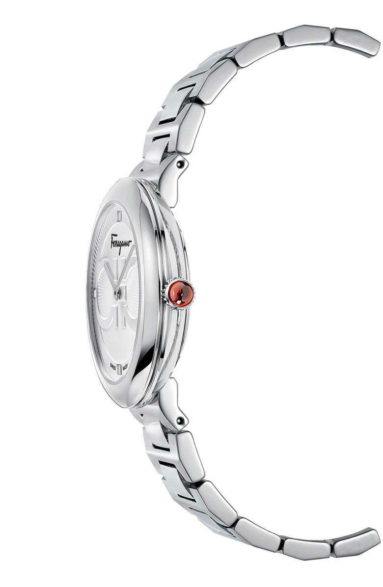 FERRAGAMO Salvatore Ferragamo Chic Bracelet Watch, 32mm, Alternate, color, Silver