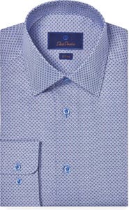 David Donahue Slim Fit Geometric Print Dress Shirt