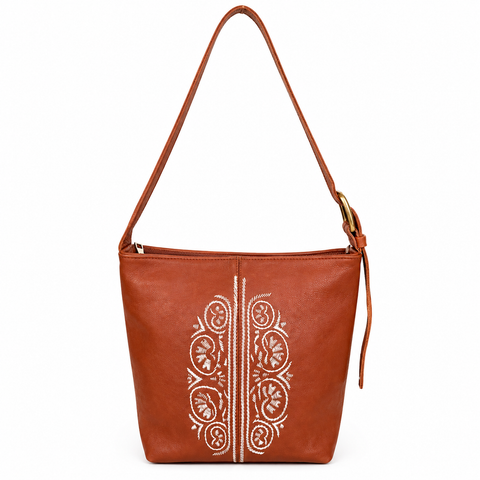 Zahra Leather Bucket Tote