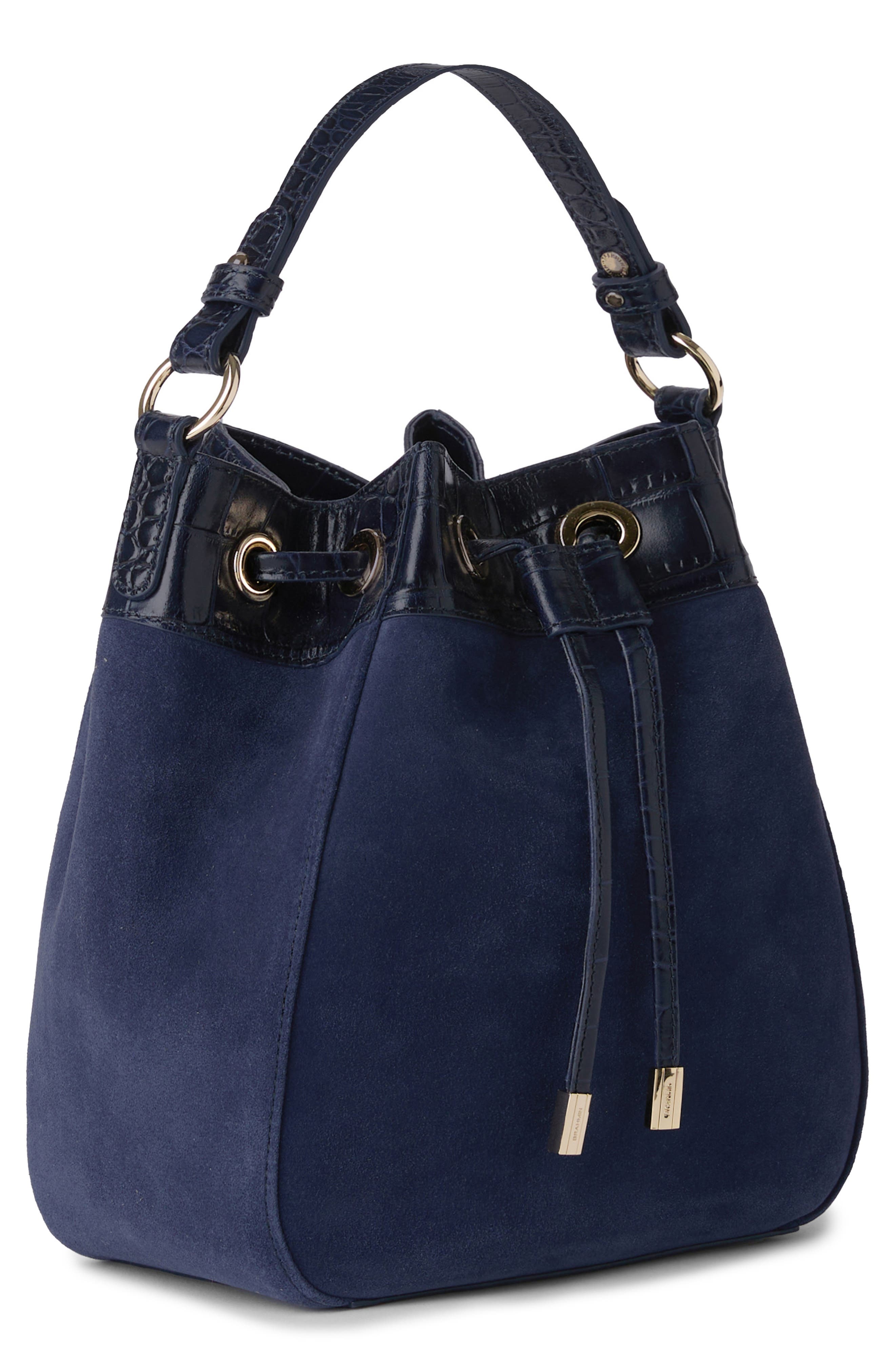 Brahmin Melinda Suede Bucket Bag, Alternate, color, 