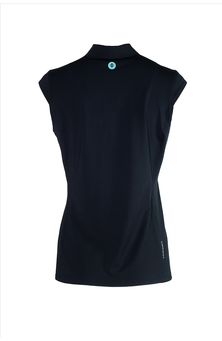 Coolibar Women's Performance Sleeveless Polo - UPF 50+ Sun Protection - Dew, Alternate, color, Black