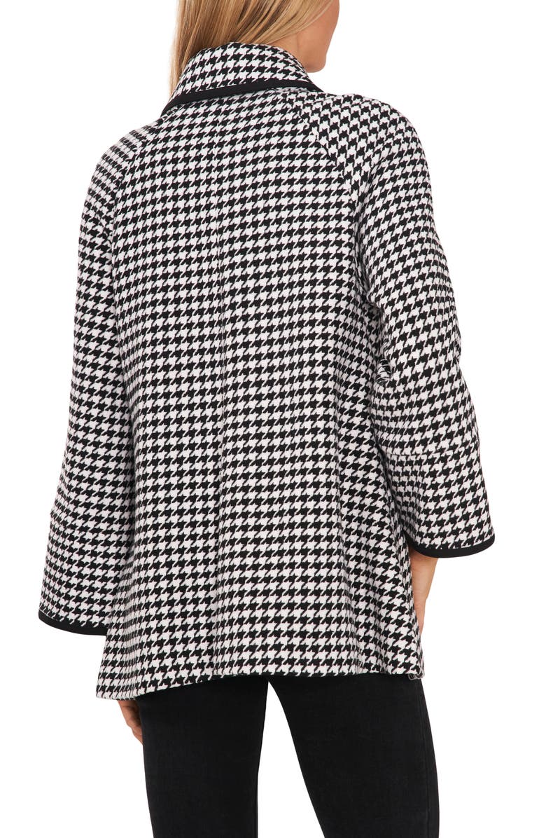 CeCe Houndstooth Cape Jacket, Alternate, color, 