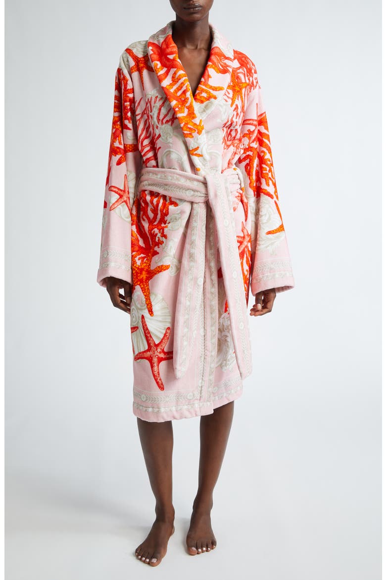 La Vacanza Cotton Terry Cloth Robe, Main, color, 5PB50-DUSTY ROSE CORAL BONE