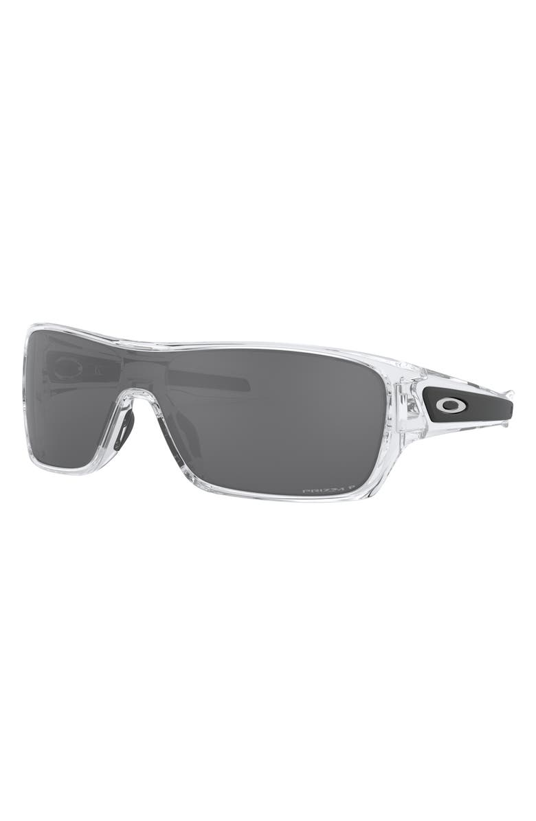 Oakley Turbine Rotor 128mm Polarized Shield Sunglasses, Alternate, color, Clear