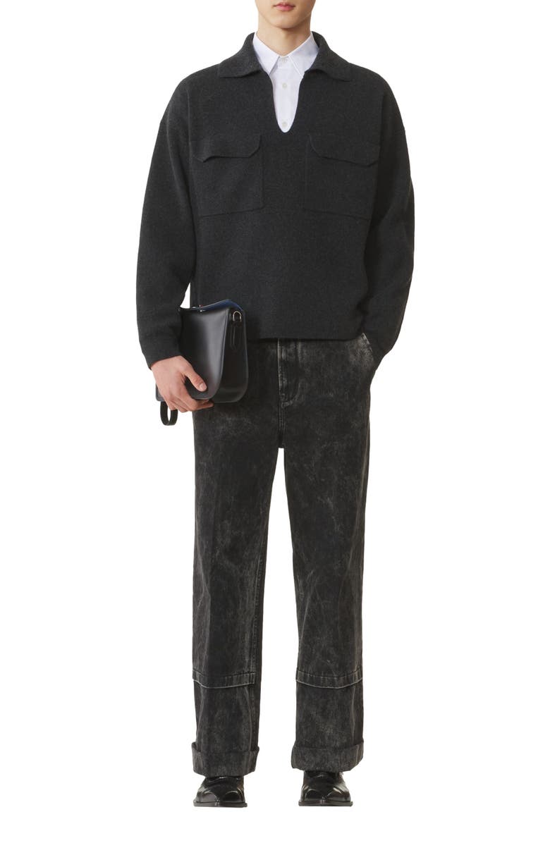 Lanvin Cashmere Polo, Main, color, Heather Grey