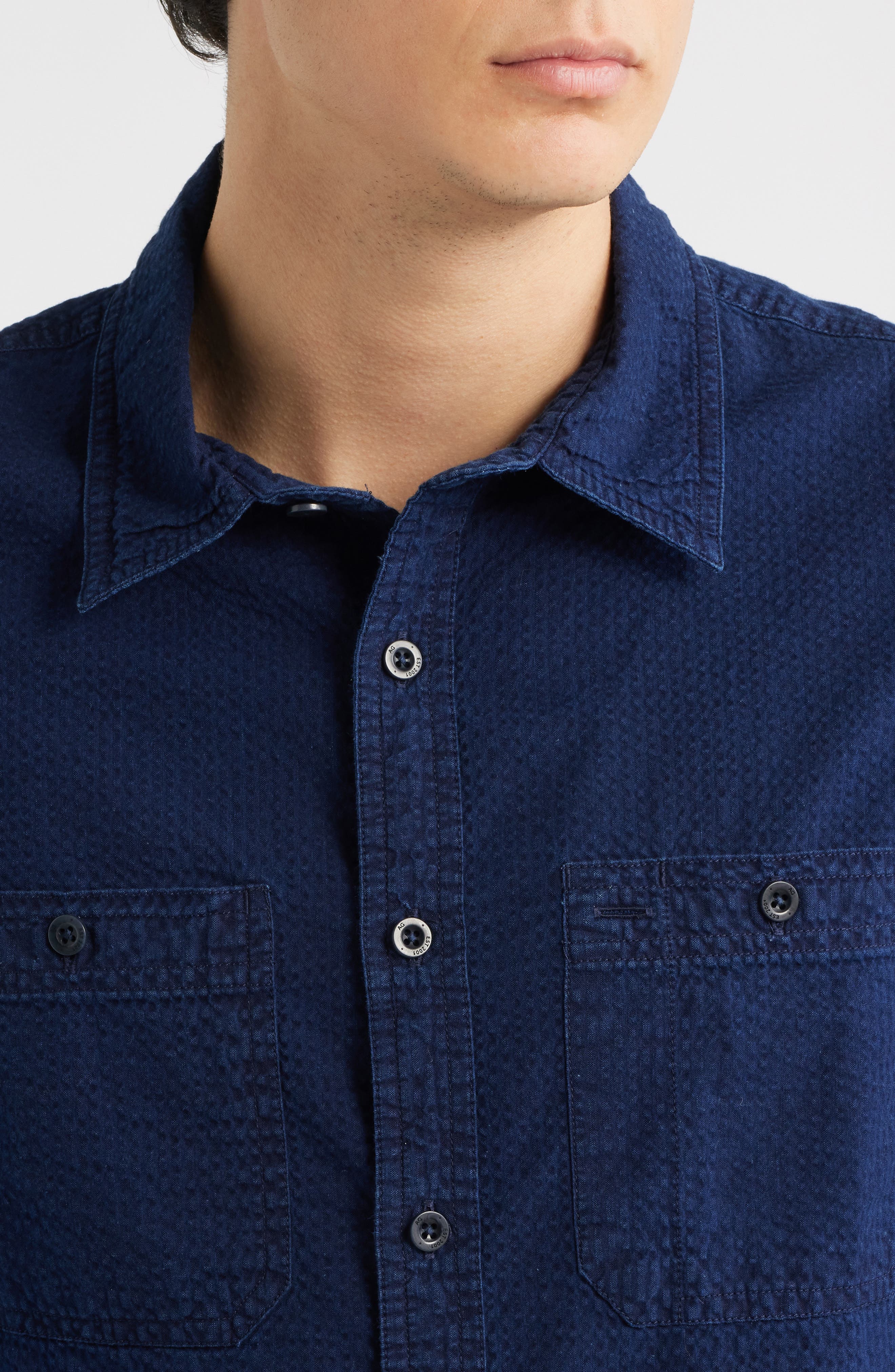 Mason Cotton Seersucker Button-Up Shirt - image 2