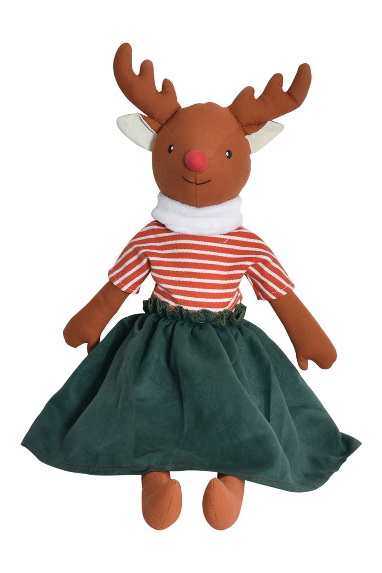 Red Stripe Reindeer Doll, Main, color, NA