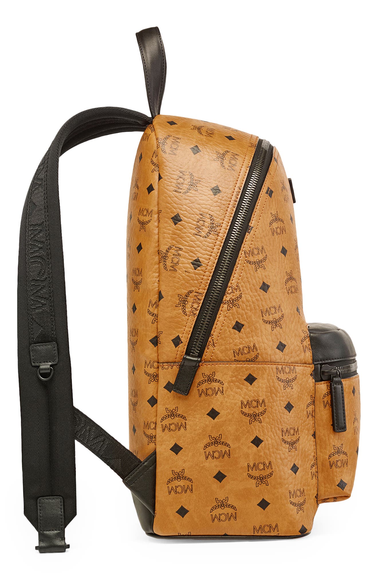 Medium Stark Visetos Coated Canvas Backpack, Alternate, color, COGNAC