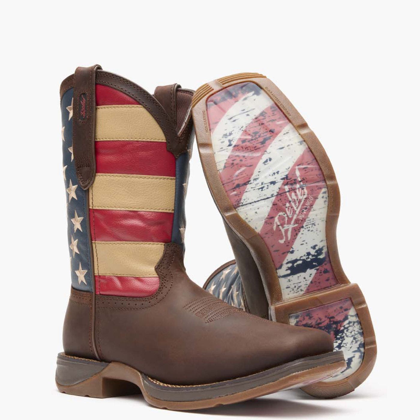 DURANGO Patriotic Pull On Western Flag Boot, Alternate, color, Brown And Union Flag