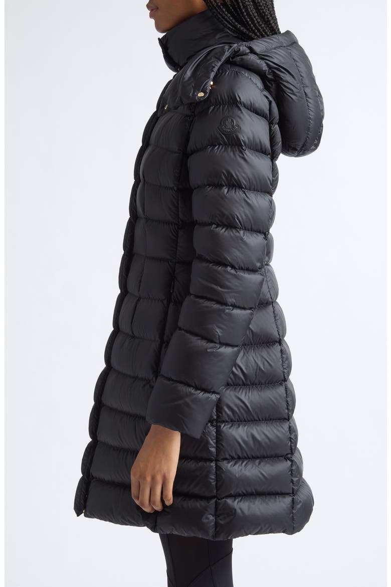 Hirmas Long Hooded Down Puffer Coat, Alternate, color, BLACK