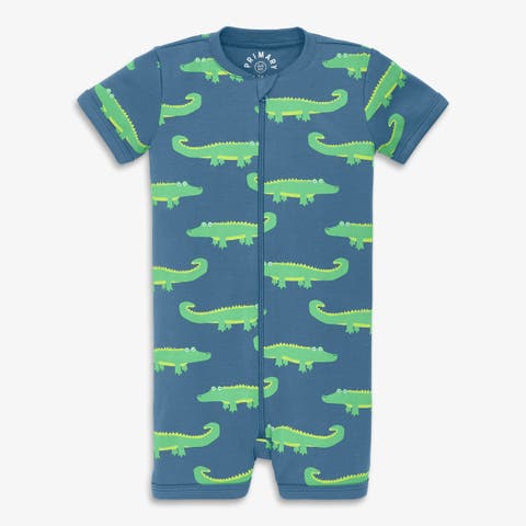 Baby Organic Zip Shortie In Seasonal Prints