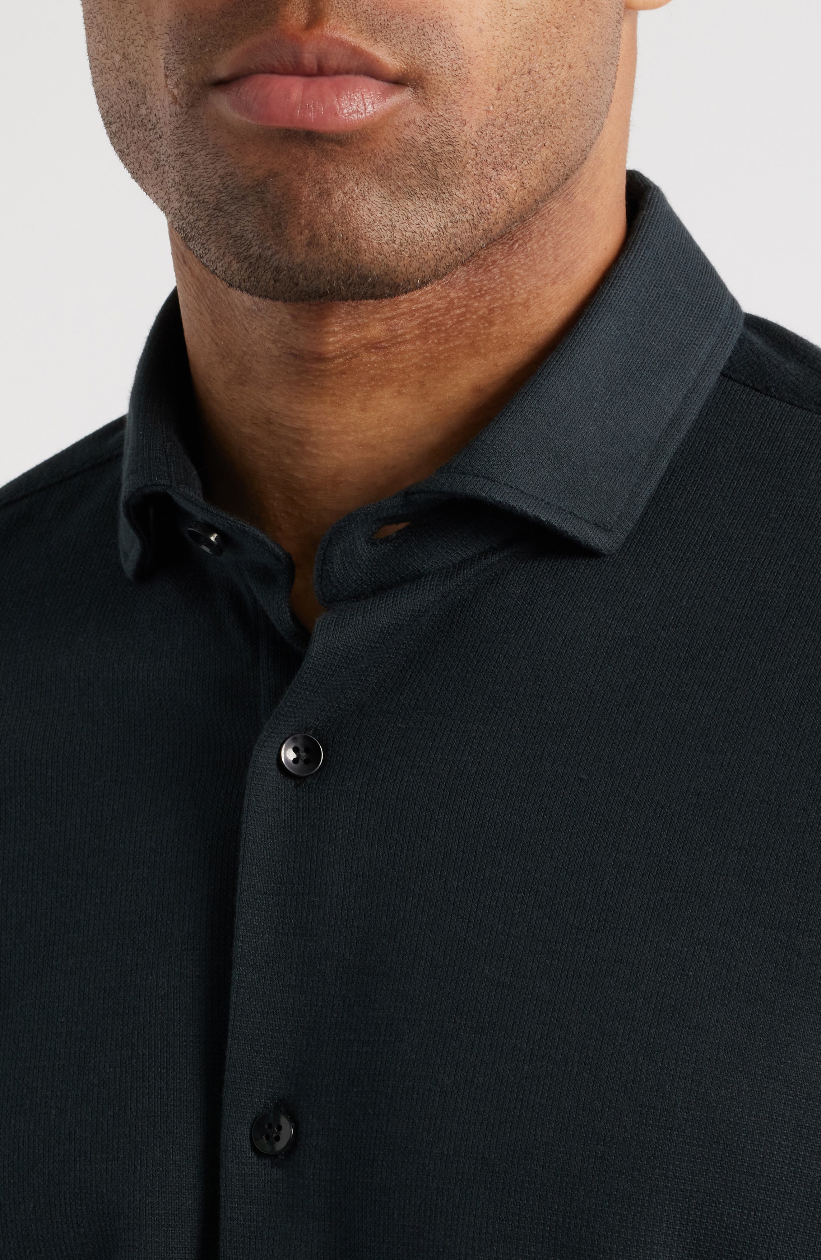 Solid Performance Pique Button-Up Shirt - image 2