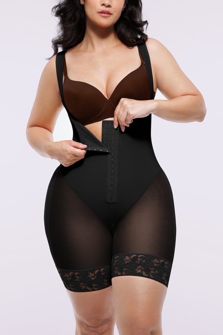 AirSlim® Extreme Compression Open Bust Bodysuit, Main, color, Black