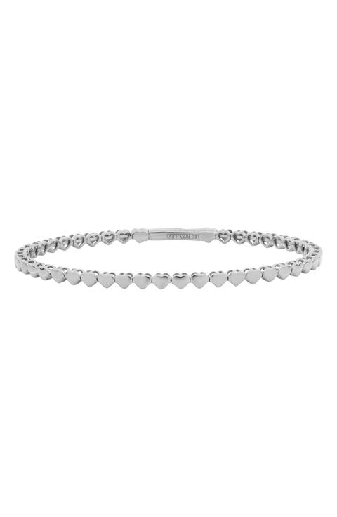 14K Gold Heart Flexible Bracelet