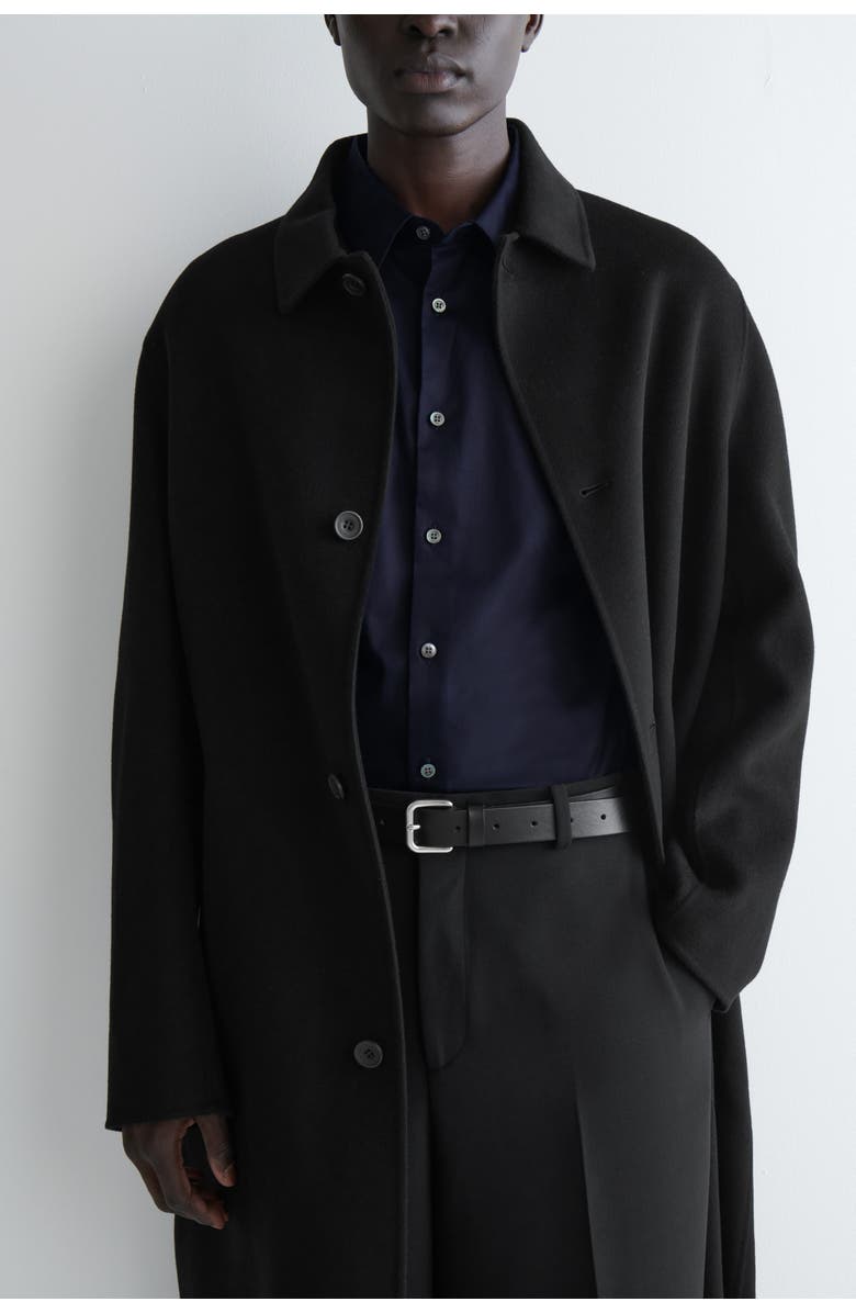 COS Slim Tailored Poplin Shirt, Alternate, color, Navy