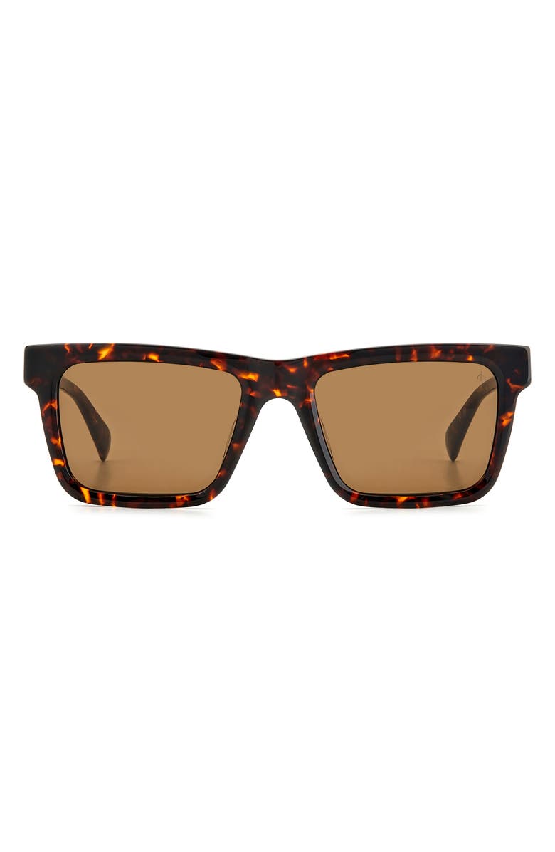rag & bone 54mm Rectangular Sunglasses, Main, color, Havana/ Brown