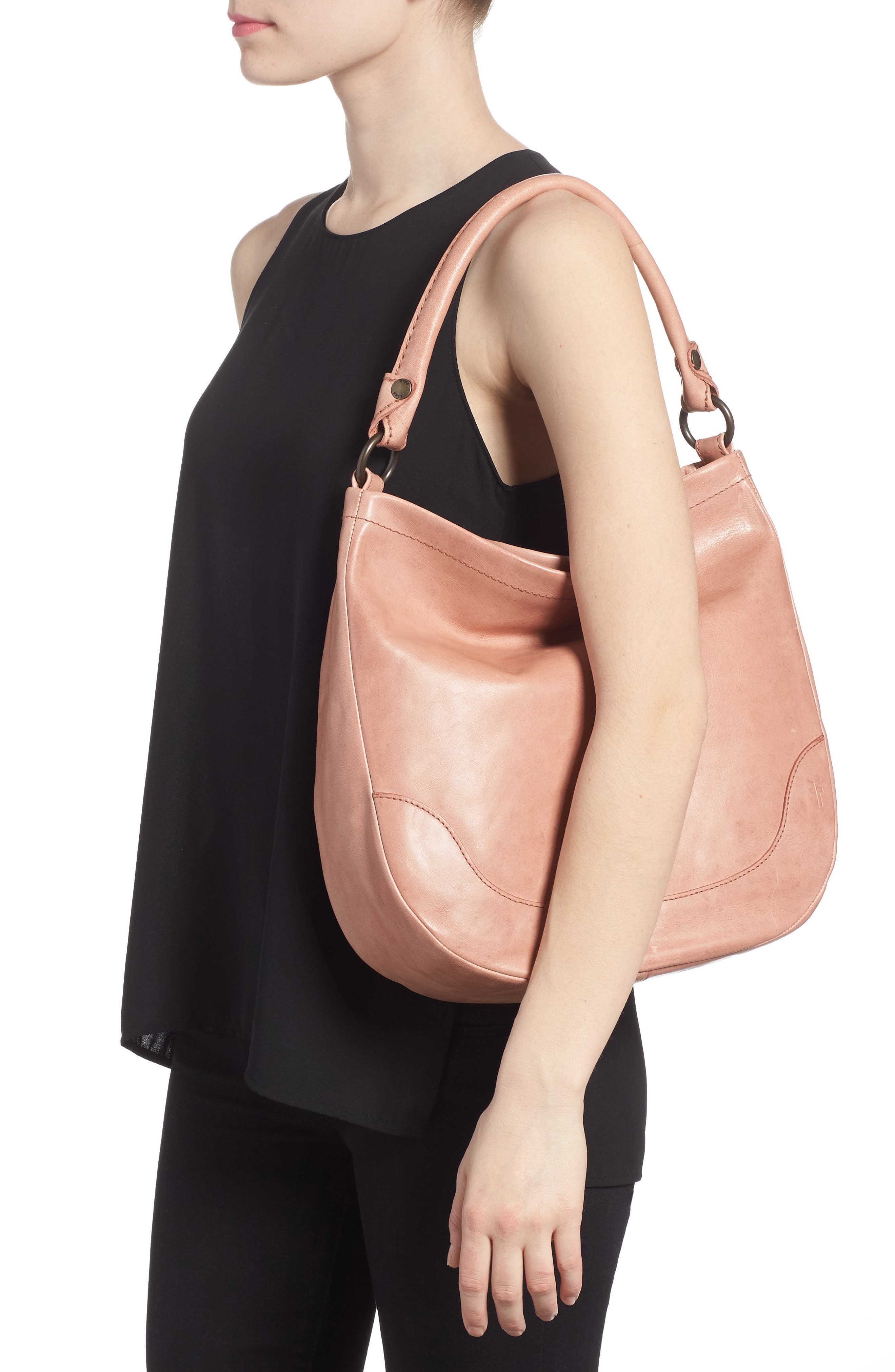 Frye Melissa Leather Hobo, Alternate, color, Dusty Rose