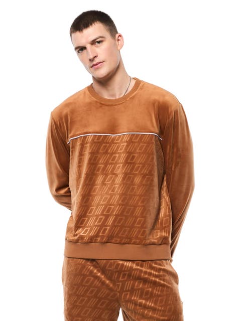 Bandiera Debossed Velour Crewneck