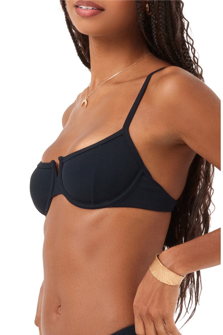 Hunter Underwire Bikini Top, Alternate, color, BLACK