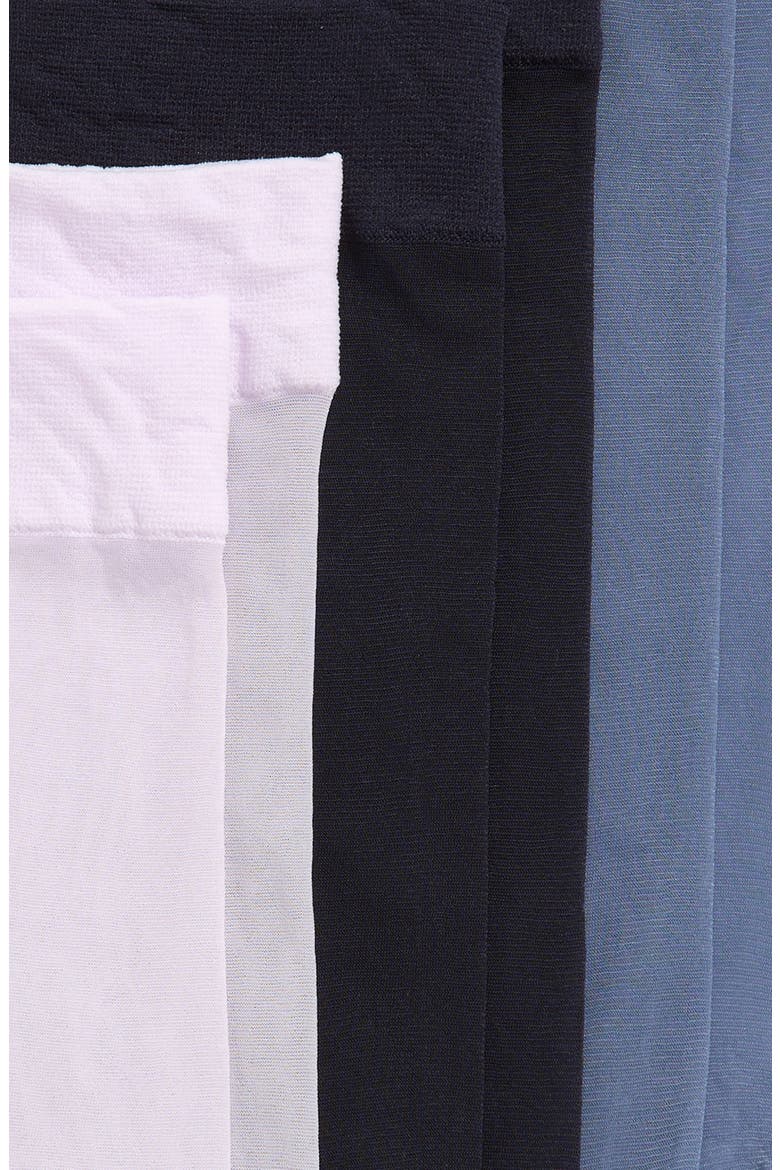 3-Pack Everyday Sheer Ankle Socks, Alternate, color, PURPLE- NAVY- BLUE