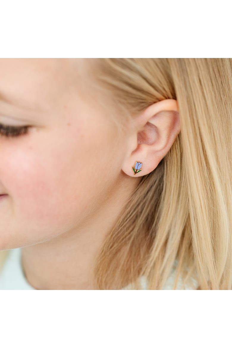 Tulip Stud Earrings, Alternate, color, Blue