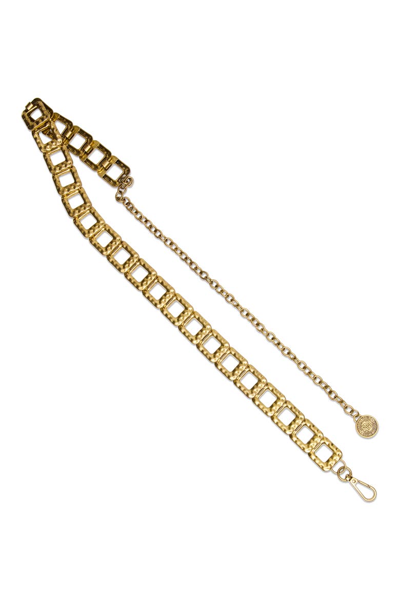 Hammered Square Link Chain Belt, Alternate, color, OEB
