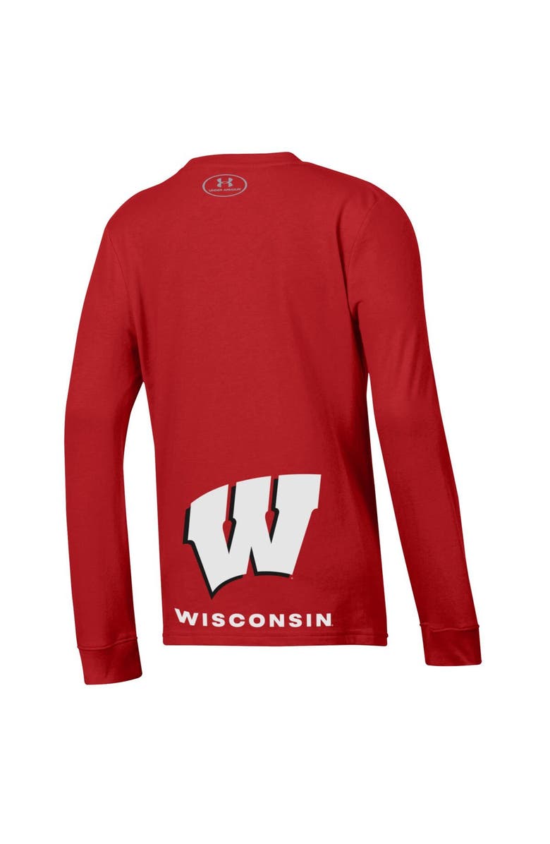 Under Armour Youth Under Armour  Red Wisconsin Badgers 2024 On-Court Bench Unity Performance Long Sleeve T-Shirt, Alternate, color, 