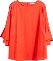 HARSHMAN Malena Flutter Sleeve Cotton Top