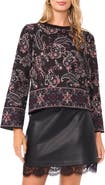 Vince Camuto Festival Paisley Jacquard Crewneck Sweater