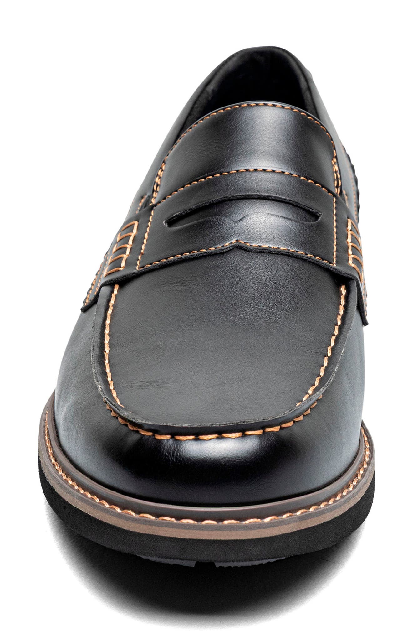 NUNN BUSH Oslo Moc Toe Penny Loafer, Alternate, color, Black