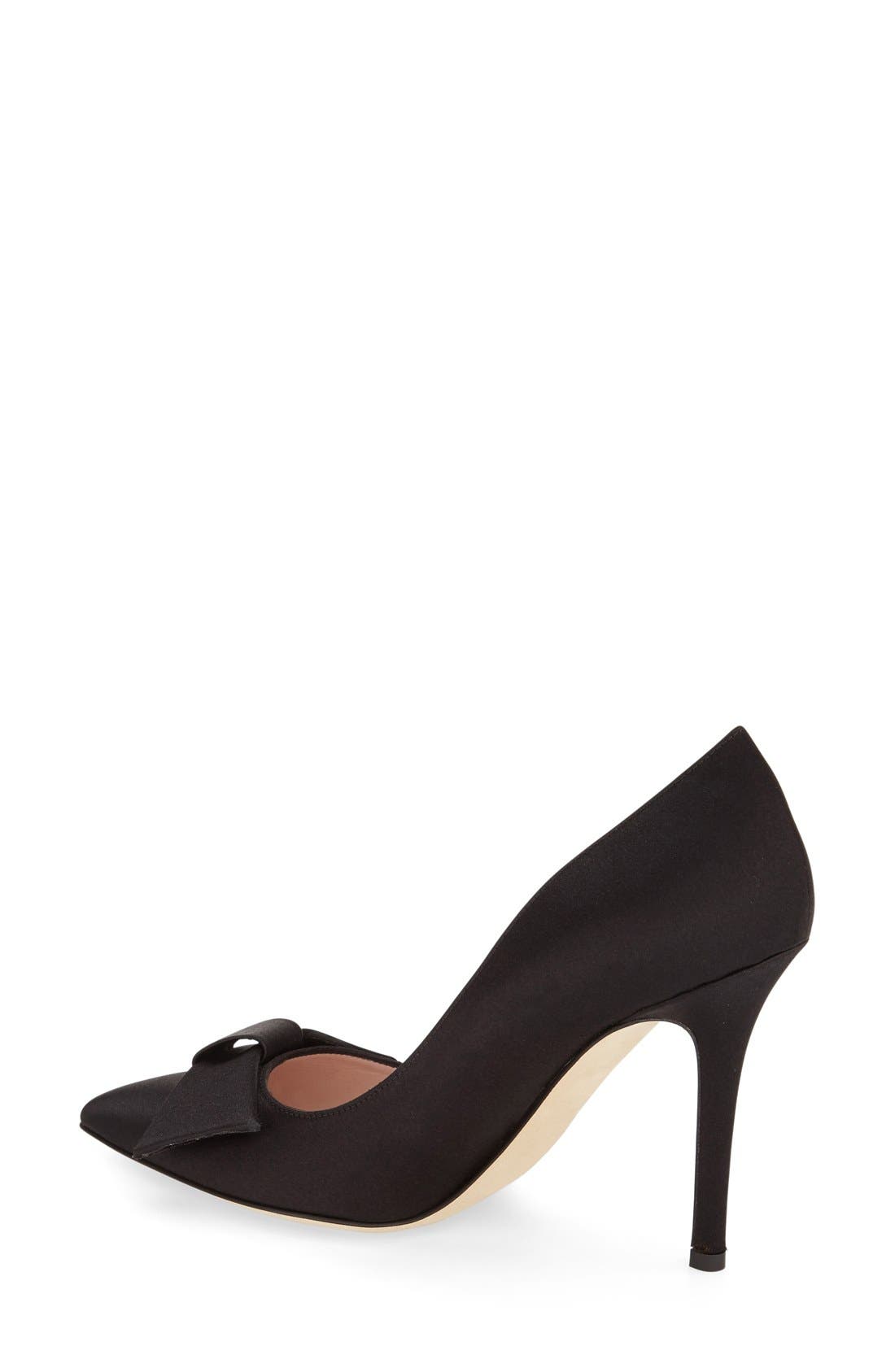'layla' pointy toe pump, Alternate, color, BLACK SATIN