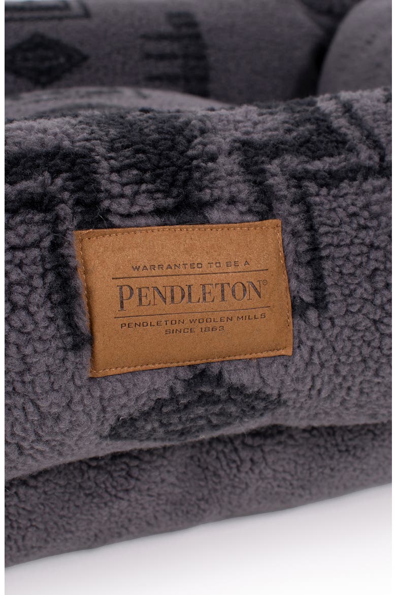 High Pile Fleece Kuddler Dog Bed, Alternate, color, HARDING TONAL GRAY