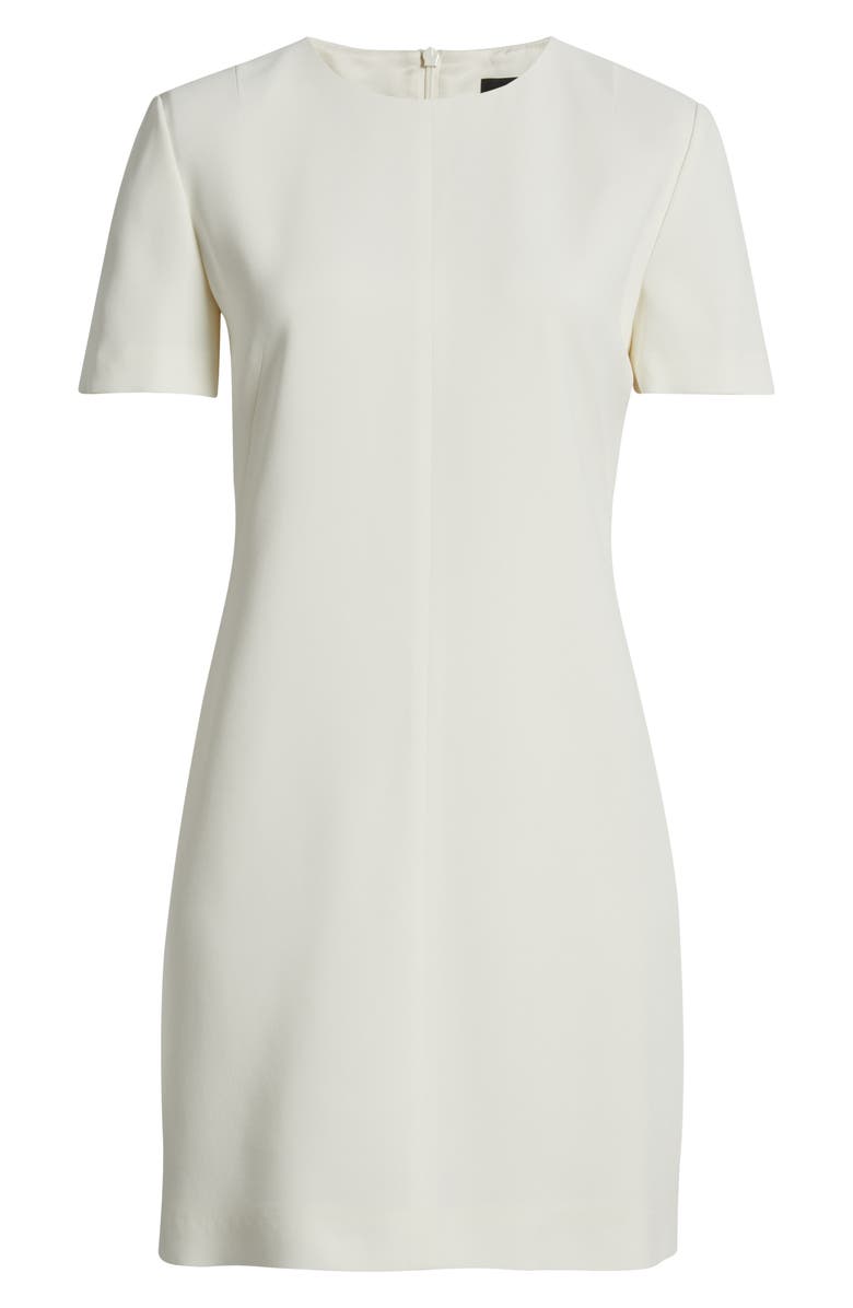 BOSS Short Sleeve Sheath Dress, Alternate, color, Soft Cream